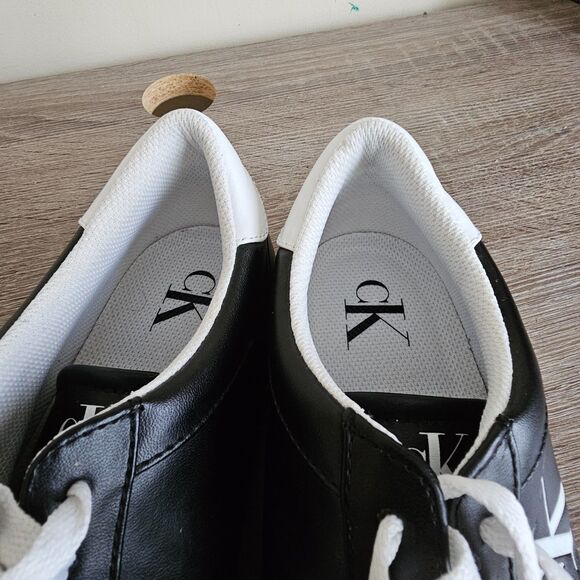 Calvin Klein Jeans Canvas Sneakers Women's 9 Black White CK Logo Streetwear - Picture 5 of 7